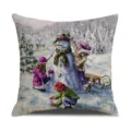 Christmas snowman throw pillow cover festive winter cushion case for living room decor - BJBZ578F66