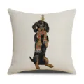 Christmas dachshund throw pillow cover holiday home decorative cushion case 45x45cm - XPBZT021F12