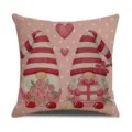 Valentine Day Gnome Pillow Cover Pink Heart Rose Cushion Case Sofa Home Decor 45x45cm - 82AI (1)