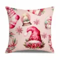Christmas printed throw pillow cover, cute pink holiday cushion for sofa home decor. - Style 5(2)