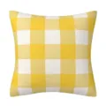 Yellow and white gingham checkered pillow cover, soft cotton sofa cushion cover home decor. - 04
