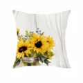 Sunflower throw pillow cover with inspirational quote, decorative cushion for cozy home decor. - Purple Embroidery (05)