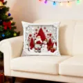 Christmas decorative throw pillow cover with Santa snowman print, soft fabric for sofa deco - Style 3