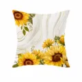 Sunflower throw pillow cover vintage wood grain decorative cushion case for sofa home - 06
