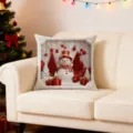 Detailed view of the Christmas snowman decorative pillow cover, perfect for sofa styling. - Style 4