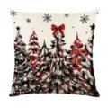 Christmas throw pillow cover festive holiday decoration sofa cushion case winter snowflake - Style 5
