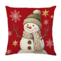 Christmas throw pillow cover red snowman decorative square cushion case for holiday home decor - Style 4