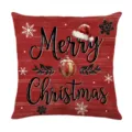 Christmas decorative pillow cover festive red cushion case for sofa couch bedroom home - Style 6