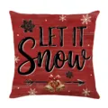 Christmas red pillow cover with let it snow lettering festive sofa cushion case home decor - Style 7