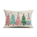Christmas vintage print lumbar pillow cover without core rectangular decorative cushion - JYZ039-1