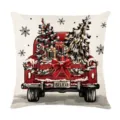 Christmas red truck throw pillow cover festive holiday decorative sofa cushion case - Style 8