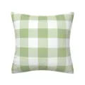 Light green and white buffalo check pillow cover, simple home decor square cushion case. - 11
