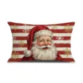 Vintage Santa Claus throw pillow cover Christmas red white stripes decorative cushion case - JYZ039-3