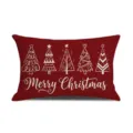 Christmas retro printed lumbar pillow cover with tree patterns, rectangular holiday cushion cover. - JYZ039-4