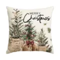 Christmas tree linen cushion cover festive sofa decorative throw pillow case 45x45cm - Single Pillowcase / SDF-005