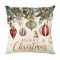 Christmas throw pillow cover watercolor pine branches and red berries decorative cushion case - Style 14
