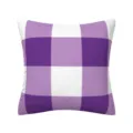 Purple and white buffalo check throw pillow cover, soft cotton linen home sofa decorative cushion. - 16