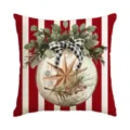 Christmas decorative throw pillow cover red white stripe festive holiday cushion case for sofa - Single Pillowcase / SDF-006