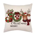 Christmas linen pillowcase decorative cushion cover festive holiday home decor soft fabric - Style 4