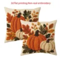 Autumn harvest pumpkin throw pillow cover decorative vintage maple leaf cushion cover for sofa - 45x45 Square (No Insert) / Style 3