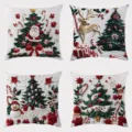 Christmas throw pillow cover set featuring 3D holiday patterns for sofa and home decor. - 45x45cm / SDY-009