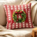 Christmas throw pillow cover red white striped holiday decorative cushion cover for sofa home decor - 45*45 (Without Pillow Core) / Style 4