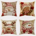 Christmas decorative throw pillow cover cute cartoon short plush cushion cover set 4pcs - 45x45cm / SDY-014