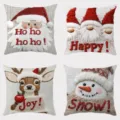 Christmas embroidered pillow covers set of 4 decorative holiday cushion cases for sofa - 45x45cm / SDY-019