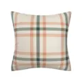Plaid throw pillow cover peach and green plaid cushion case for sofa home decor. - 21