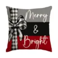 Christmas decorative throw pillow cover with merry and bright holiday sofa cushion style. - Single Pillowcase / SDF-011