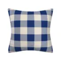 Blue and white buffalo check pillow cover, classic farmhouse gingham cushion case for home decor. - 24