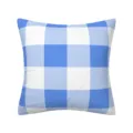 Blue and white checkered pillow cover, classic gingham throw pillow case for home sofa decor. - 25