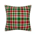 Christmas plaid throw pillow cover festive red green square cushion case home decor. - 28