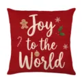Christmas red pillowcase decorative cushion cover with Joy to the World festive holiday print - Style 27