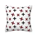 Christmas plaid cushion cover, black plus and red buffalo check square throw pillow case - 30
