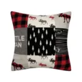 Christmas plaid moose cushion cover rustic holiday home decor throw pillow case square - 33