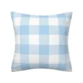 Light blue and white checkered throw pillow cover, stylish gingham cushion case for home decor. - 34