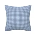 Blue and white gingham checkered pillow cover, soft cotton fabric square cushion for sofa decor. - 35