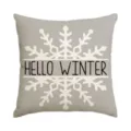 Linen cushion cover featuring winter snowflake design, perfect for home sofa decoration. - Single Pillowcase / SDF-25