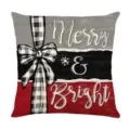 Christmas buffalo plaid throw pillow cover holiday decorative cushion case winter 45x45 - Style 38