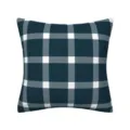 Classic blue and white plaid throw pillow cover for cozy home and sofa decor style. - 39