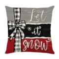 Christmas Buffalo Check Throw Pillow Cover, Let It Snow Holiday Sofa Cushion Case. - Style 39