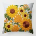 Sunflower embroidery cushion cover vintage floral decorative throw pillow case for sofa bed - 42