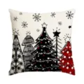 Christmas tree linen pillow cover decorative red black cushion for sofa holiday home decor - Single Pillowcase / SDF-33