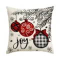 Christmas Decorative Throw Pillow Cover Xmas Tree Red Ball Pattern Linen Cushion Case - Single Pillowcase / SDF-36