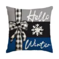 Winter throw pillow cover buffalo plaid snowflake decorative cushion case for home sofa bed 18x18 - Single Pillowcase / SDF-38