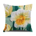 Vintage floral embroidered throw pillow cover decorative square cushion case for spring home decor - 54