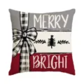 Christmas throw pillow cover linen square sofa cushion decorative festive tree gift print - Single Pillowcase / SDF-46