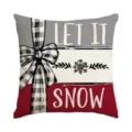 Christmas decorative throw pillow cover, buffalo plaid bow design, festive home sofa decor. - Single Pillowcase / SDF-47