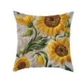 Embroidered sunflower throw pillow cover, vintage floral cushion case for home sofa. - 62